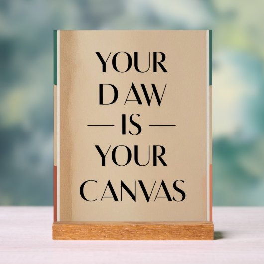 Uw DAW is uw canvas optie 2 Acryl Bord (Neutraal)