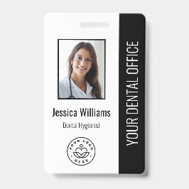 Uw Dentist Kantoor Logo Foto ID Zwart Badge