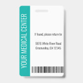 Uw Dentist Kantoor Logo werknemer Blauwgroen Foto- Badge (Back)