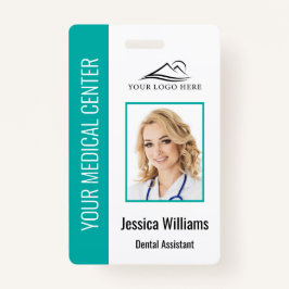 Uw Dentist Kantoor Logo werknemer Blauwgroen Foto- Badge