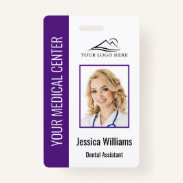 Uw Dentist Kantoor Logo werknemer Foto ID Paars Badge