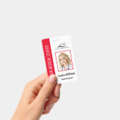 Uw Dentist Kantoor Logo werknemer Foto ID Rood Badge (Handheld)