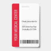 Uw Dentist Kantoor Logo werknemer Foto ID Rood Badge (Back)