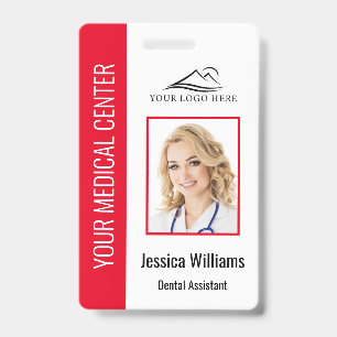Uw Dentist Kantoor Logo werknemer Foto ID Rood Badge