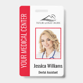 Uw Dentist Kantoor Logo werknemer Foto ID Rood Badge