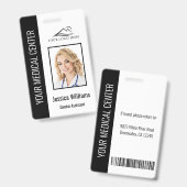 Uw Dentist Kantoor Logo werknemer Foto-ID zwart Badge (Front & Back)