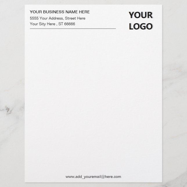 Uw Design Business Letterhead Voorbeeld met Logo Briefhoofd (Voorkant)