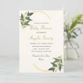 Uw Design Gold Baby shower Invitation Sjabloon (Staand voorkant)