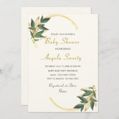 Uw Design Gold Baby shower Invitation Sjabloon (Voorkant / Achterkant)