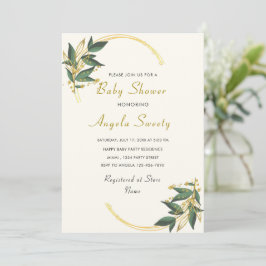 Uw Design Gold Baby shower Invitation Sjabloon