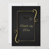 Uw Design Gold Black Afstudeerder Invitations Sjab (Achterkant)