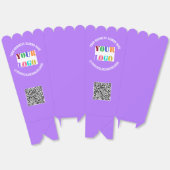 Uw Design Logo Popcorn Box Voorbeeld met QR-code Bedankdoosjes (Ongevouwen)