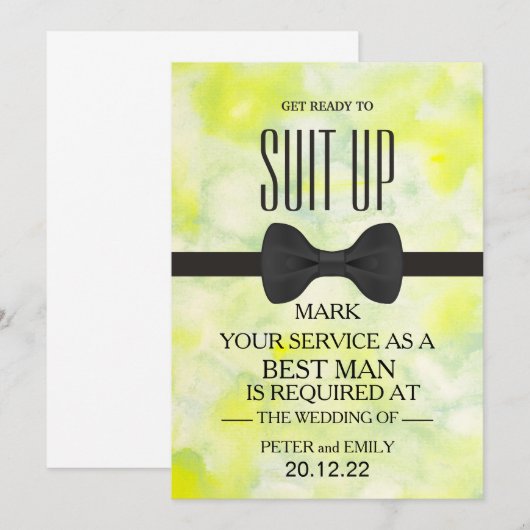 Uw dienst als Beste Uitnodiging van de Man (Voorkant / Achterkant)