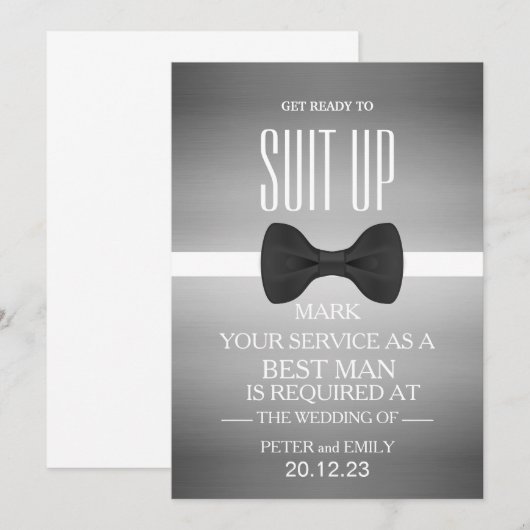 Uw dienst als Beste Uitnodiging van de Man (Voorkant / Achterkant)