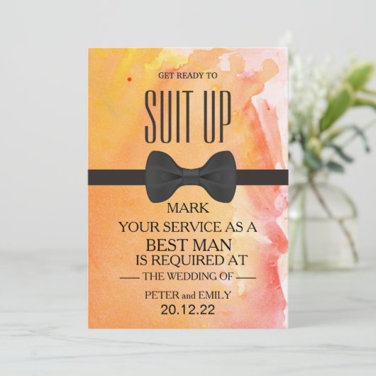 Uw dienst als Beste Uitnodiging van de Man (Staand voorkant)