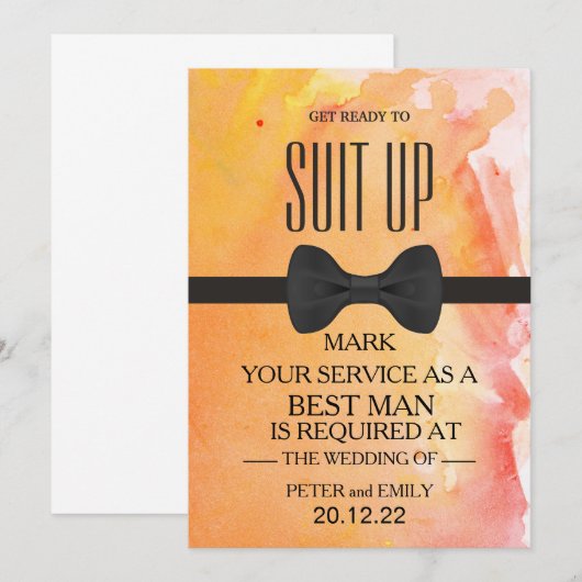 Uw dienst als Beste Uitnodiging van de Man (Voorkant / Achterkant)