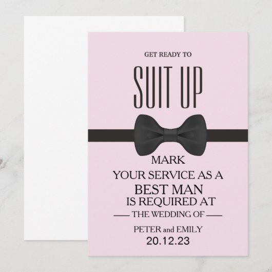 Uw dienst als Beste Uitnodiging van de Man (Voorkant / Achterkant)