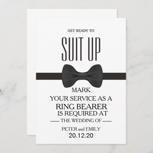 Uw dienst als een Ringdrager Kaart (Voorkant / Achterkant)