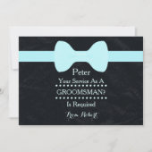 Uw dienst als Groomsman Black Chalkboard Bow Kaart (Voorkant)