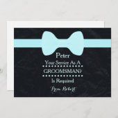 Uw dienst als Groomsman Black Chalkboard Bow Kaart (Voorkant / Achterkant)