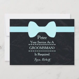 Uw dienst als Groomsman Black Chalkboard Bow Kaart
