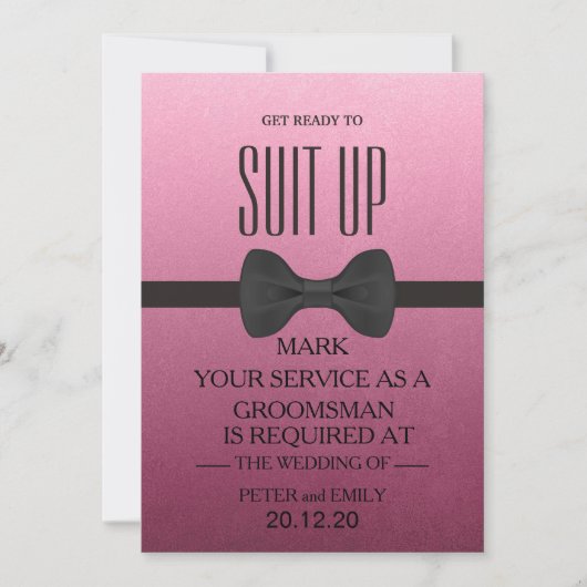 Uw dienst als Groomsman Kaart (Voorkant)