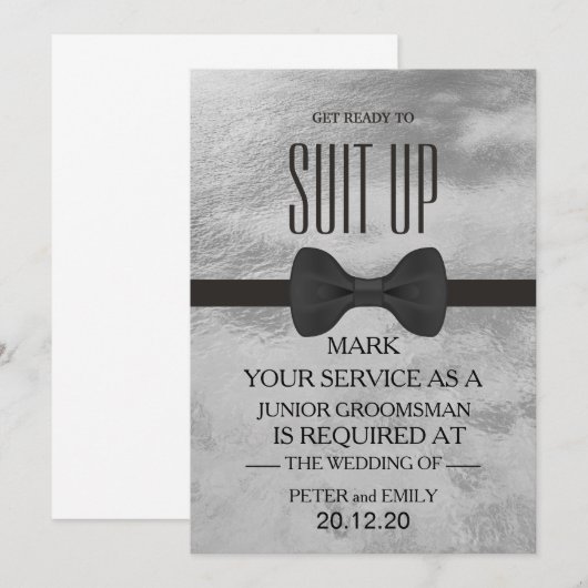 Uw dienst als Groomsman Kaart (Voorkant / Achterkant)