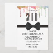 Uw dienst als Groomsman Kaart (Voorkant / Achterkant)