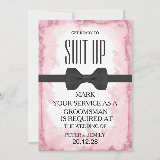 Uw dienst als Groomsman Kaart (Voorkant)