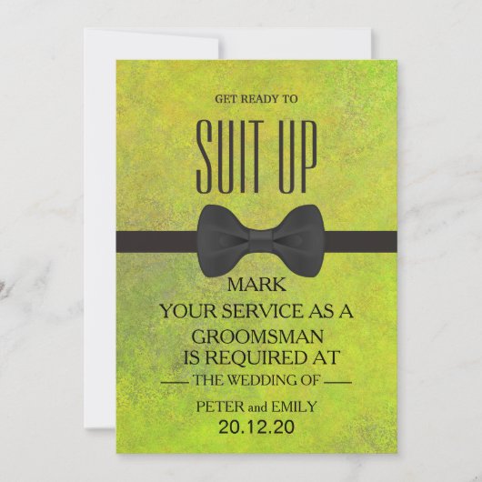 Uw dienst als Groomsman Kaart (Voorkant)