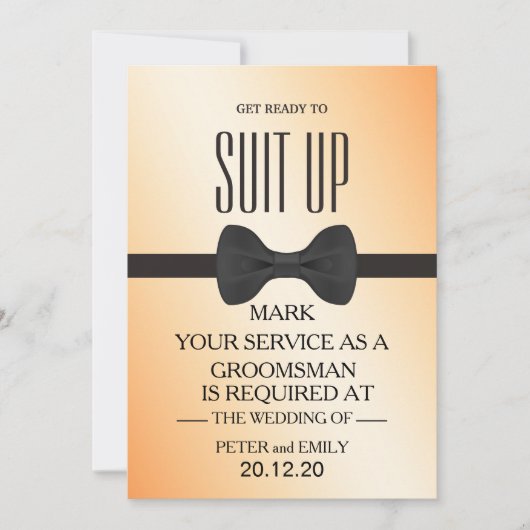 Uw dienst als Groomsman Kaart (Voorkant)