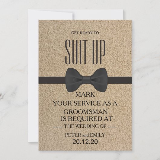 Uw dienst als Groomsman Kaart (Voorkant)
