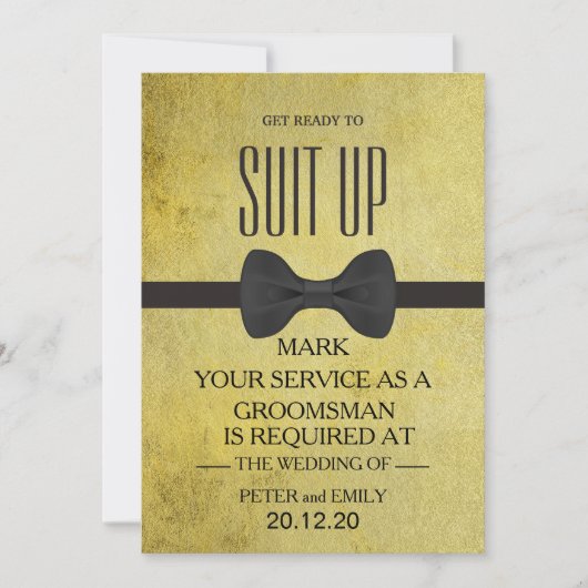 Uw dienst als Groomsman Kaart (Voorkant)
