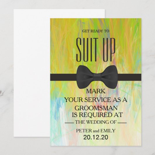 Uw dienst als Groomsman Kaart (Voorkant / Achterkant)