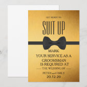Uw dienst als Groomsman Kaart (Voorkant / Achterkant)
