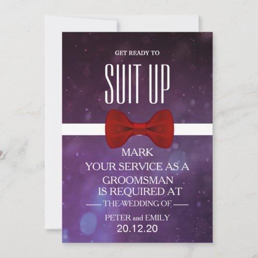 Uw dienst als Groomsman Kaart (Voorkant)