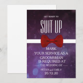 Uw dienst als Groomsman Kaart (Voorkant / Achterkant)
