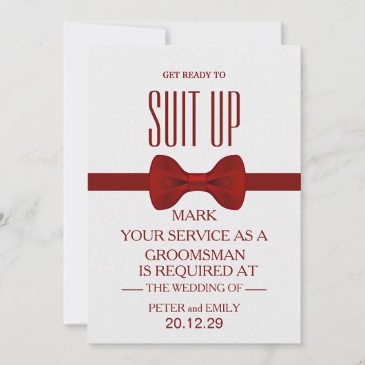 Uw dienst als Groomsman Kaart (Voorkant)