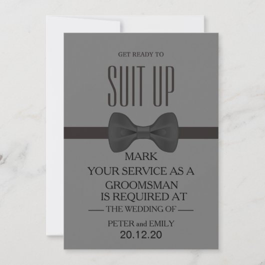 Uw dienst als Groomsman Kaart (Voorkant)