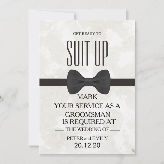 Uw dienst als Groomsman Kaart (Voorkant)