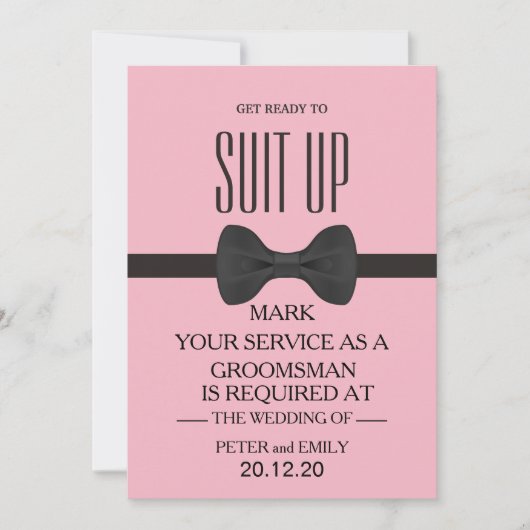 Uw dienst als Groomsman Kaart (Voorkant)