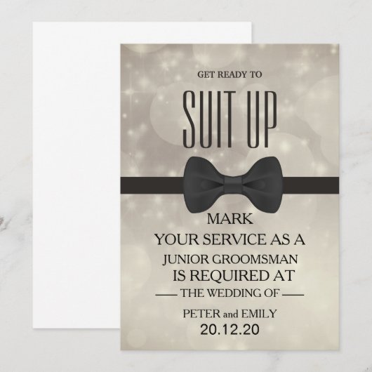 Uw dienst als Groomsman Kaart (Voorkant / Achterkant)