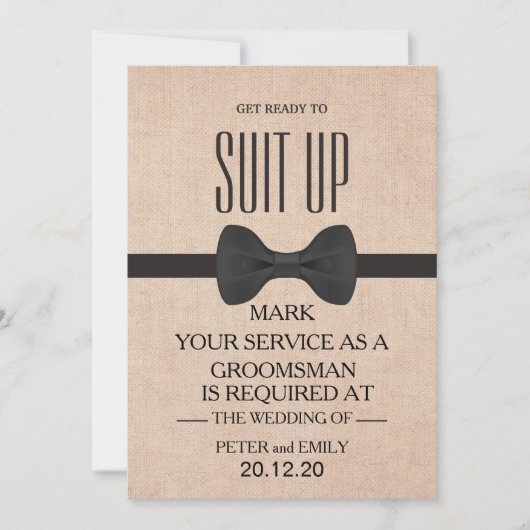 Uw dienst als Groomsman Kaart (Voorkant)