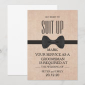 Uw dienst als Groomsman Kaart (Voorkant / Achterkant)