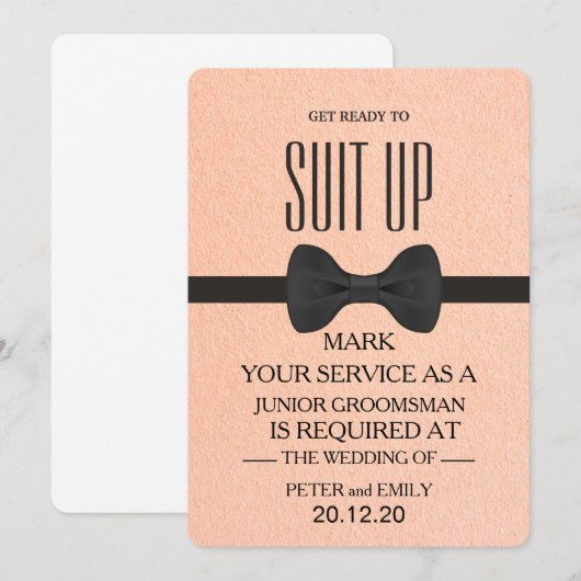 Uw dienst als Groomsman Kaart (Voorkant / Achterkant)