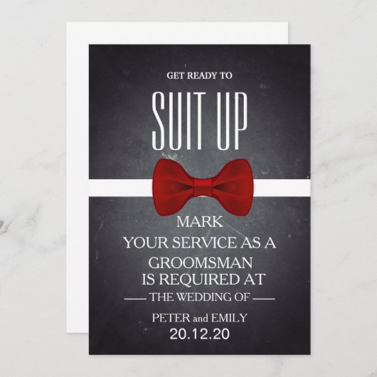 Uw dienst als Groomsman Kaart (Voorkant / Achterkant)