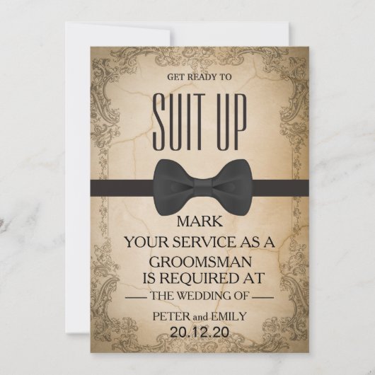 Uw dienst als Groomsman Kaart (Voorkant)