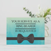 Uw dienst als Groomsman Ring Bearer Verzoek Kaart (Staand voorkant)