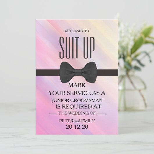 Uw Dienst als Groomsman Uitnodiging (Staand voorkant)