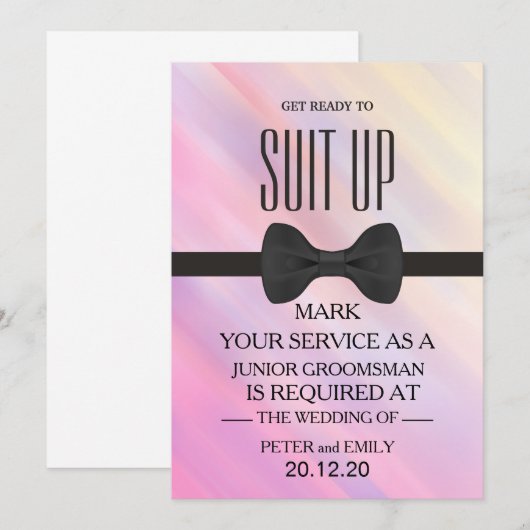 Uw Dienst als Groomsman Uitnodiging (Voorkant / Achterkant)